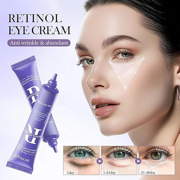 Retinol Eye Cream, Moisturizing Eye Care Daily Anti-Wrinkle Cream with 45% Retinol and 5% Hyaluronic Acid to Smooth and Mo...