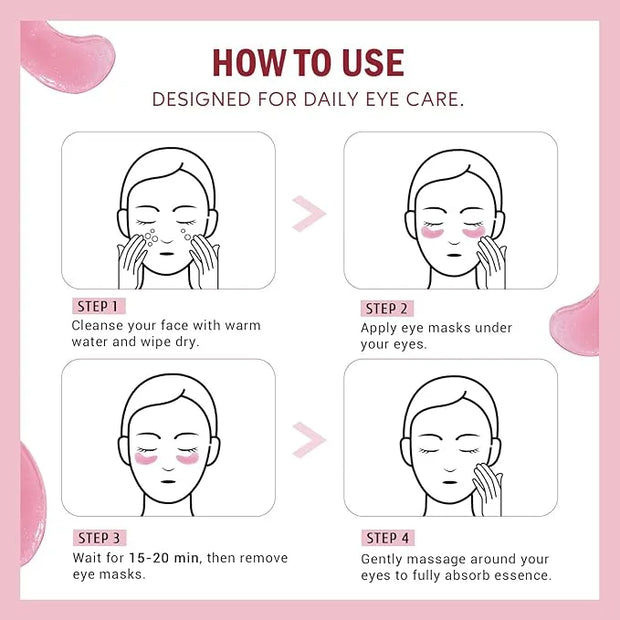 Under Eye Patches for Dark Circles,Puffy Eyes,20 Pairs Face Masks SkinCare With Niacinamide and Rose for Rehydrated - Prod...