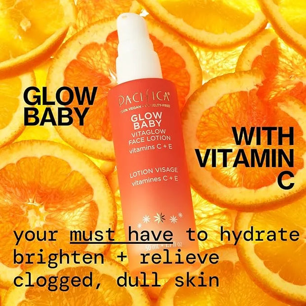Pacifica Face Moisturizer - Vitamin C Face Lotion Glow Baby VitaGlow Face Moisturizer Glow Recipe, Vitamin E, Antioxidants...