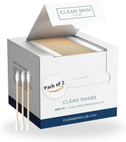 Clean Skin Club Clean Swabs, 2 Pack, 1000 Total Count, One Pointed Tip, Biodegradable + Organic Cotton & Bamboo, Makeup & ...