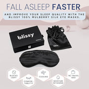Blissy Silk Sleep Mask - Silk Eye Sleeping Mask for Women & Men for Total Blackout - Silk Eye Mask - 100% Pure Mulberry Si...