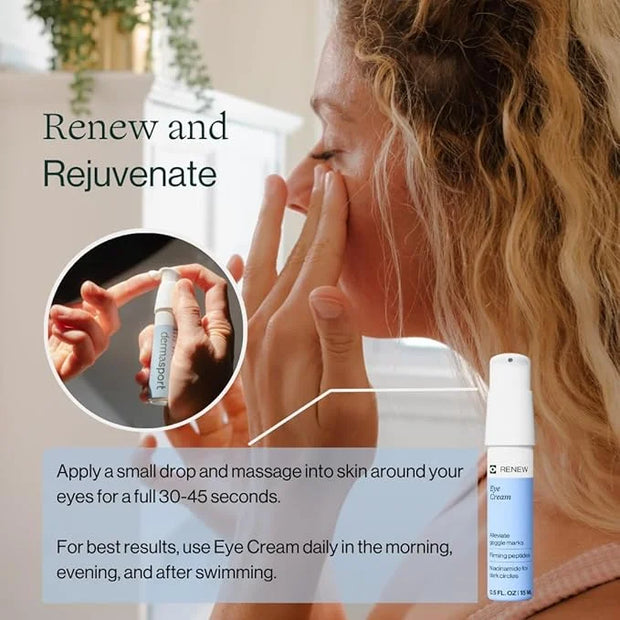 Dermasport Eye Cream for Swimmers Moisturizer for Men & Women Fights Anti-Aging Wrinkles Dark Circles Under Eye Treatment ...
