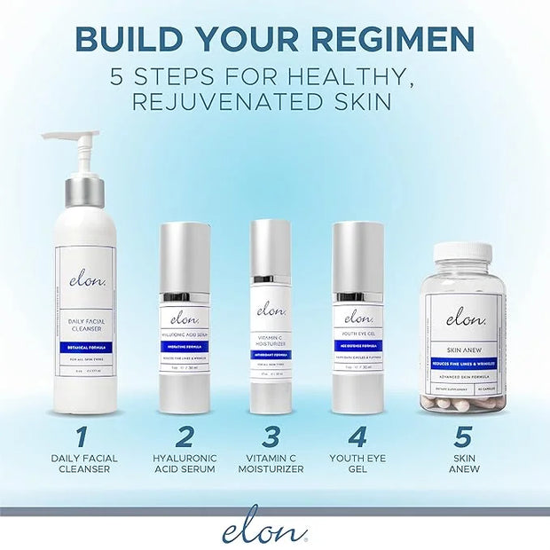 Elon Youth Under Eye Gel – Hyaluronic Acid Gel w/MSM, Plant Stem Cells - Anti Aging to Fight Dark Circles– Under Eye Puffi...