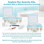 Aqua Organics Amenity Kit | Boxed Hotel Toiletries Bulk Set | 1 oz Shampoo, Conditioner, Lotion, Body Wash & Bar Soap | 30...
