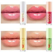 Color Changing Lip Oil Set, Hydrating Lip Glow Oil, High Shiny Plumping Lip Oil, Non-Sticky Lip Gloss, Nude Fruity Glow Oi...