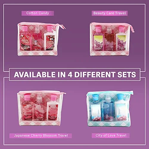 Bath & Body Care Travel Set Pea Flower Scent Home Spa Set with Body Lotion, Shower Gel and Fragrance Mist - Product Image