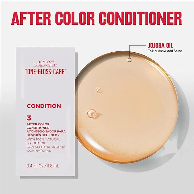 Revlon ColorSilk Tone + Gloss + Care Demi Permanent Hair Color, Dye Kit with Leave-In Scalp and Haircare Serum, 2x Shinier...