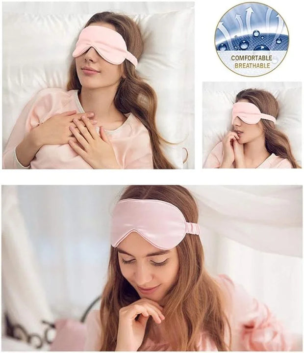 100% Natural Mulberry Soft Silk Sleep Mask, Light Blocking Eye Masks For Sleep, Night Blindfold Eye Mask Cover For Men And...