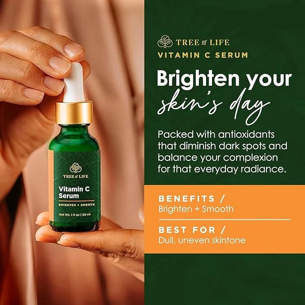 Tree of Life Beauty Facial Skin Care Set, Brightening, Firming, Hydrating, Dry Face, Dermatologist Tested - Vitamin C and ...