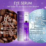 Under Eye Roller Serum|5% Caffeine 5% Retinol Eye Cream for Dark Circles, Puffiness and Bags, Puffy Bags Fine Lines Wrinkl...