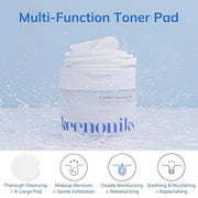 Dual Texture Cleansing Pads with Facial Essence 70ea Large Value Pack- Cabbage & Moringa Wipes for Quick Cleansing, Makeup...