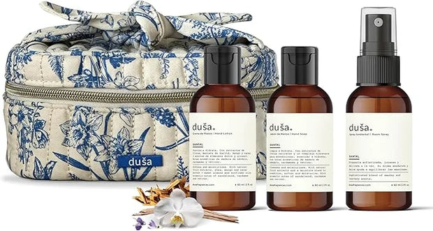 Dusa Santal Gift Set: Room Spray Santal Fragrance (2 oz), Premium Hydrating Hand Cream (2 oz), Soothing Hand Soap & Toile ...