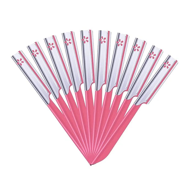 10 Pieces Eyebrow Razor for Women Facial Shaver Razor Brow Shaper Eyebrow Trimmer Dermaplaner Shaping Tool with Cover (Pin...