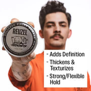 REUZEL Concrete Matte Pomade, Strong All Day Hold, Water Soluble Styling, Matte Finish and Flake Free, Easy To Wash Out, F...