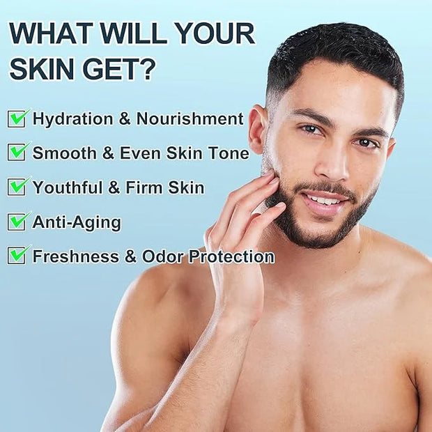 Mens Gifts for Men,Mens Skin Care Kit,Nourishe & Hydrate Skin w/Face Wash,Scrub,Lotion,Cream,Deodorant,Mens Stocking Stuff...