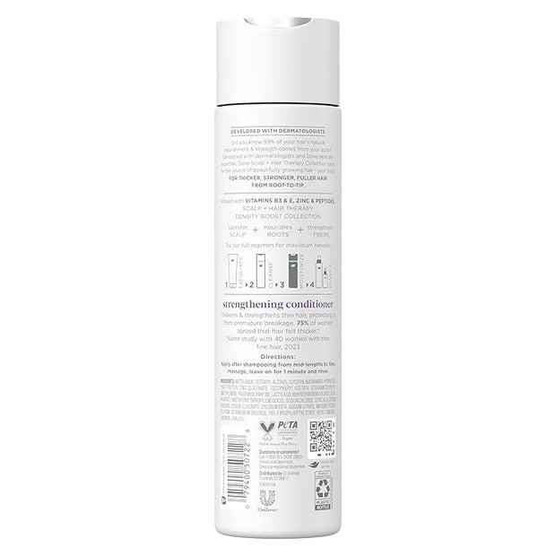 Dove Density Boost Strengthening Conditioner Scalp + Hair Therapy for protecting against premature breakage, with Vitamin ...