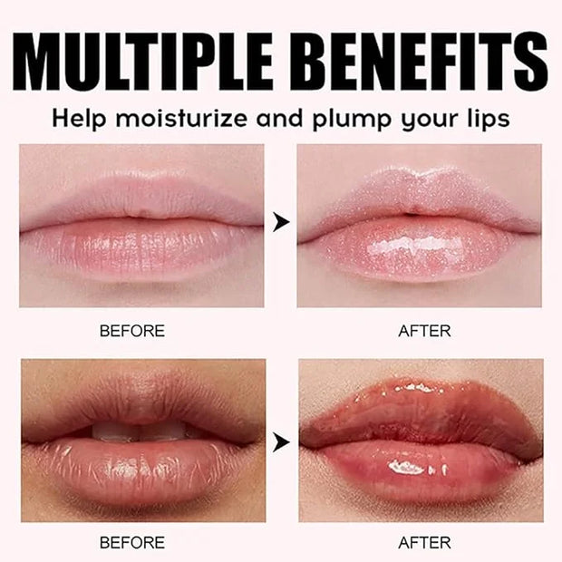 Hydrating Lip Oil, Big Brush Head Lip Glaze Shiny Transparent Lip Glow Oil, Nourishing & Fresh Clear Smooth Lip Care Plump...