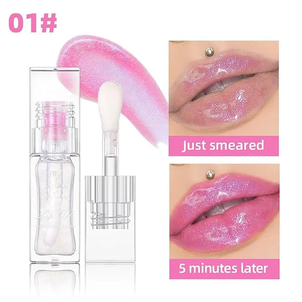 Magic Color Changing Lip Oil Ph, Glitter Lip Gloss, Upgraded Big Brush Head Moisturizing Lip Oil Long Lasting Nourishing L...