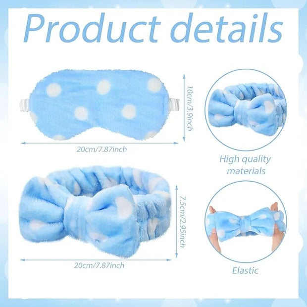 Kajaia 12 Pcs Sleepover Party Favors for Woman Plush Sleep Eye Mask Soft Spa Headband for Spa Birthday Bachelorette Slumbe...