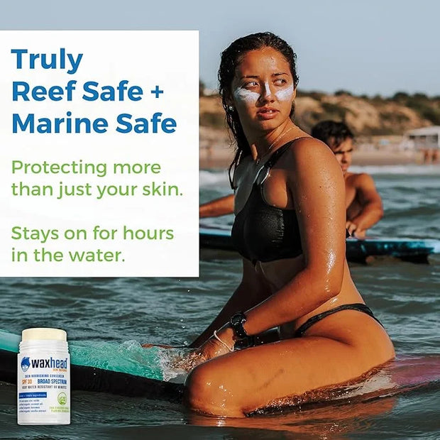 Waxhead Coral Reef Safe Sunscreen Stick - Zinc Oxide Sunscreen, Tattoo Sunscreen Stick Mineral Sunscreen Face Sunscreen St...