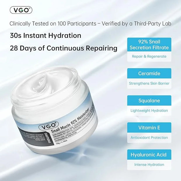 VGO Snail Mucin 92% Moisturizer + 1% Pure Retinol Eye Cream - Product Image