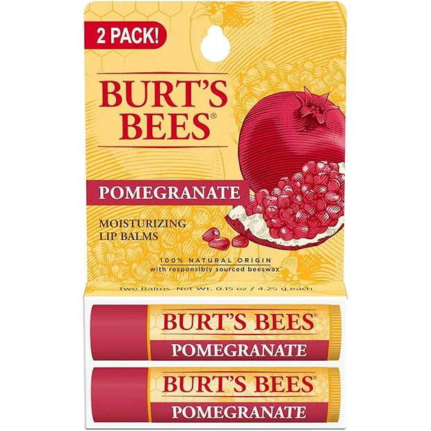 Burt's Bees Lip Balm - Pomegranate, Lip Moisturizer With Responsibly Sourced Beeswax, Tint-Free, Natural Origin Conditioni...