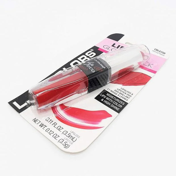 L.A. LA Colors Lip Duo Lipstick Lip Gloss Lipgloss 2 in 1 (ETERNAL FLAME) - Product Image