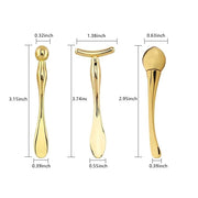 BetterJonny 3Pcs Metal Eye Cream Applicator Roller Wand Stick, Cosmetics Spoon Eye Cream Massager Wand Girls Women Facial ...