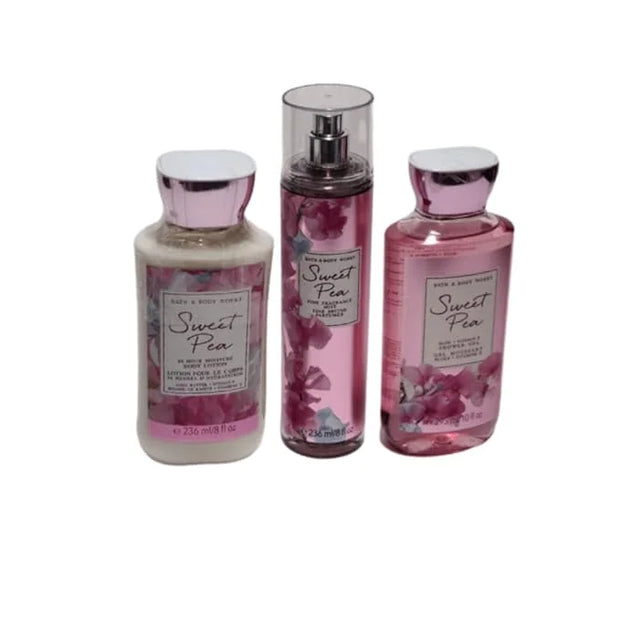 Bath and Body Works Sweet Pea Set, Body Lotion, Shower Gel and Fragrance Mist, Full Size - Product Image