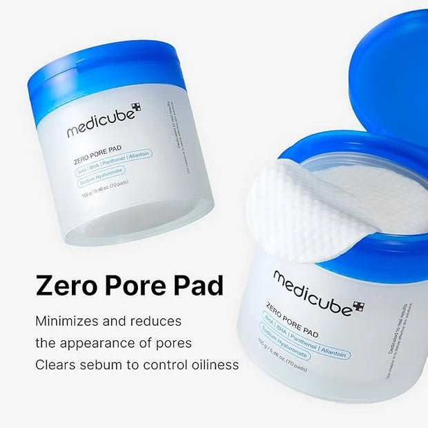 Medicube Zero Pore Pads 2.0, Dual-Textured Facial Toner Pads for Exfoliation and Pore Care with 4.5% AHA Lactic Acid & 0.4...