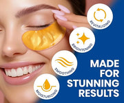 Stylia Under Eye Patches for Puffy Eyes and Dark Circles (30 Pairs) - 24k Gold Under Eye Mask with Vitamin C, Hyaluronic A...
