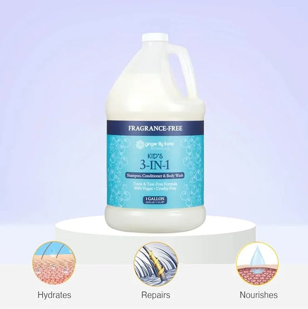 Ginger Lily Farms Botanicals Kid's 3-in-1 Shampoo, Conditioner & Body Wash, Tear-Free Formula, 100% Vegan & Cruelty-Free, ...