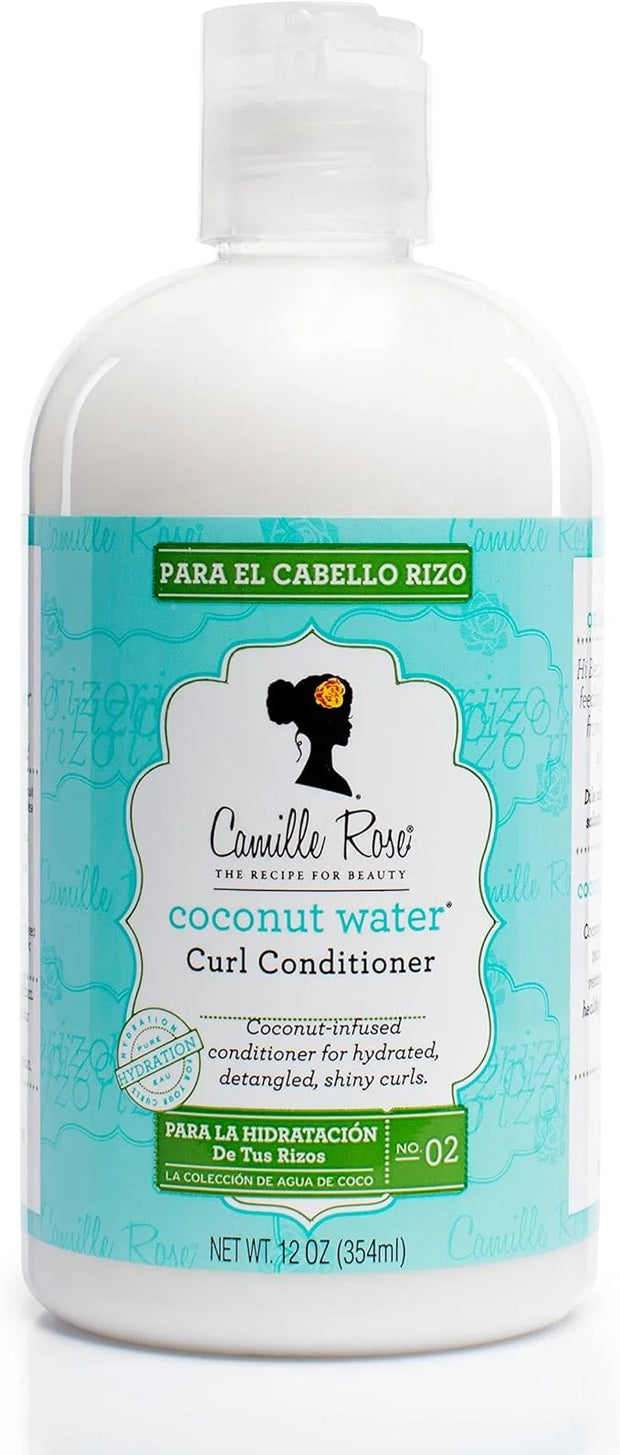 Camille Rose Coconut Water Curl Conditioner with Natural Coconut, Rosemary, & Castor Oils to Hydrate and Detangle, for Cur...