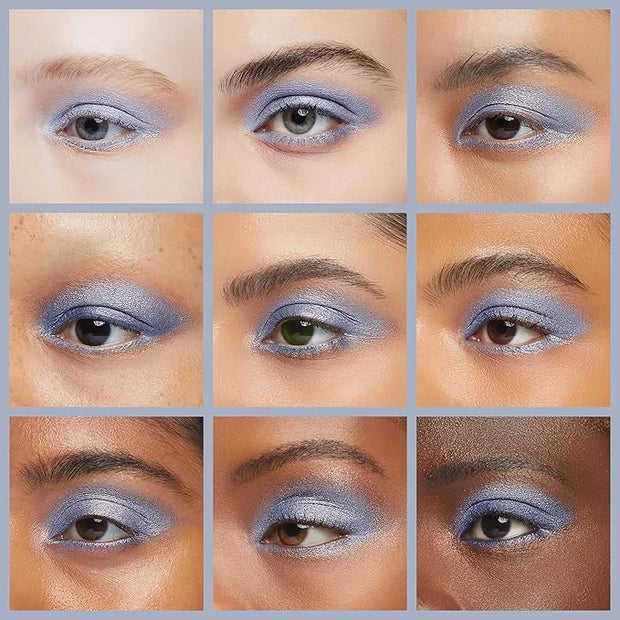 Light Blue Silver Grey Shimmering Pressed Powder Single Vegan Eyeshadow; Talc, Paraben & Cruelty Free - Product Image