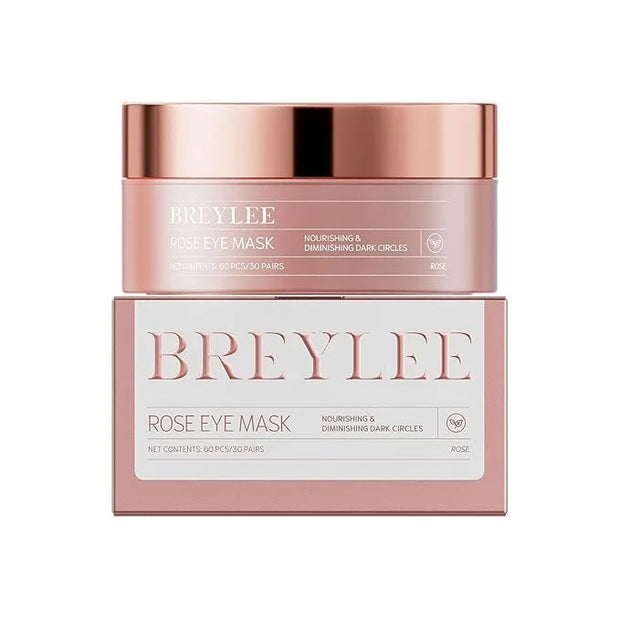 BREYLEE Rose Eye Mask - 60 Pcs, Under Eye Patches with Collagen & Hyaluronic Acid, Treat Puffy Eyes, Dark Circles, Wrinkle...