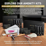 Infuse Black | Amenity & Accessory Kit | 1 oz Travel Size Shampoo, Conditioner, Lotion, Body Wash, Body Bar, 2 Cleansing B...