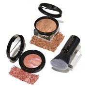 Blush-n-Glow Kit (3 PC): LAURA GELLER NEW YORK Baked Balance-N-Glow Illuminating CC Powder Foundation Sand, Retractable Ka...