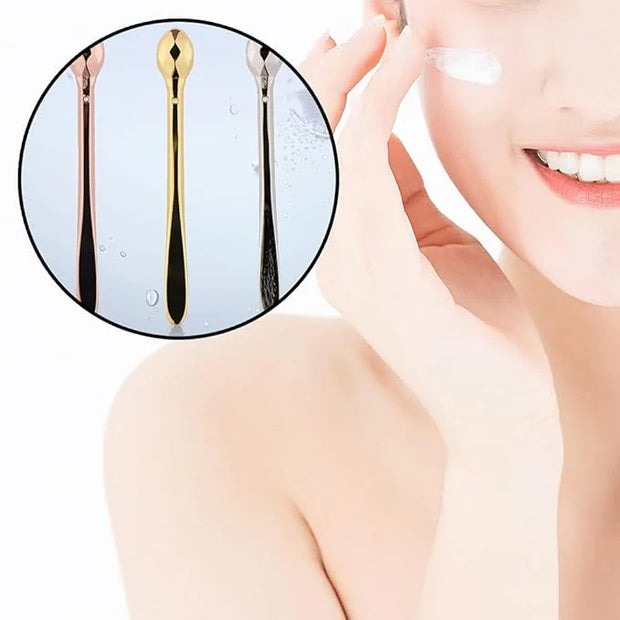 3 Pcs Eye Cream Applicator Wand Sticks Metal Eye Cream Spoon Cosmetics Spoon Applicators Anti-wrinkle Anti-aging Eye Massa...