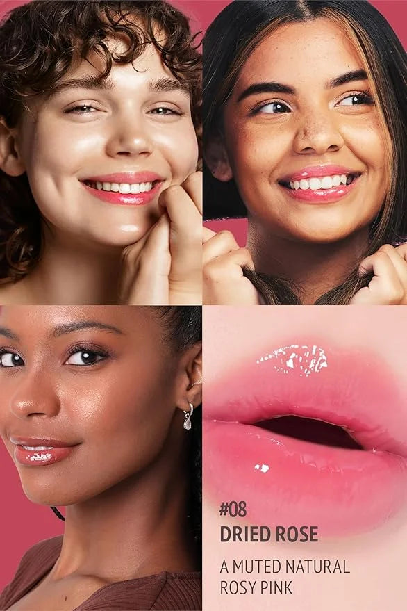 self beauty Veganize Collagen Lip Glass Balm - Hydrating Lip w/Hyaluronic Acid - Vegan Korean Lip Balm Moisturizing Lip Ca...