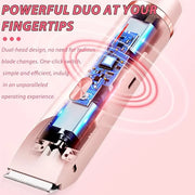 Glow Aura Womens Shaver 2 in 1,2025 New Razor & Shaver with Dual Ceramic Head,Bikini Trimmer for Women,IPX67 Waterproof We...