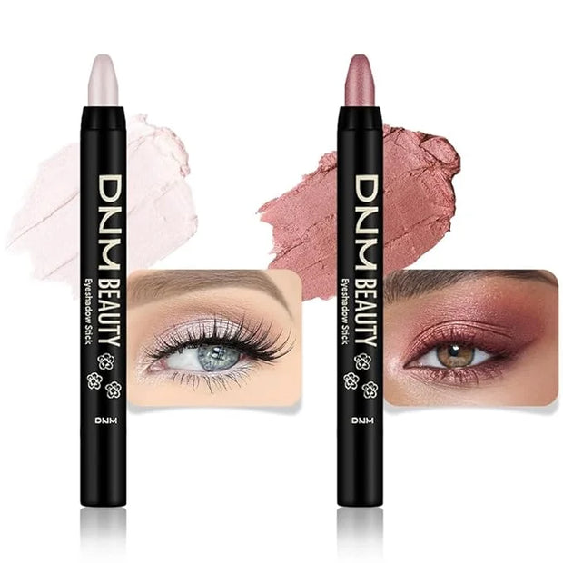 evpct 2Pcs Cream Eye Shadow Brightener Sticks Set for Eyes, Caramel Matte Pencil Eye shadow Applicator Stick Pen Palette M...