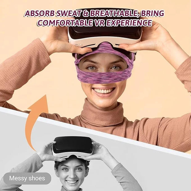 3 Pcs VR Eye Mask Breathable VR Sweat Band Adjustable Sweat Mask Comfortable Eye Face Cover Face Dry Cool VR Face Eyes Mas...