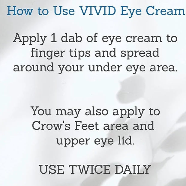 VIVID Peptide Eye Cream with Whitonyl for Dark Circles, Puffiness and Fine Lines - Brightens and Boosts Collagen for Firmn...