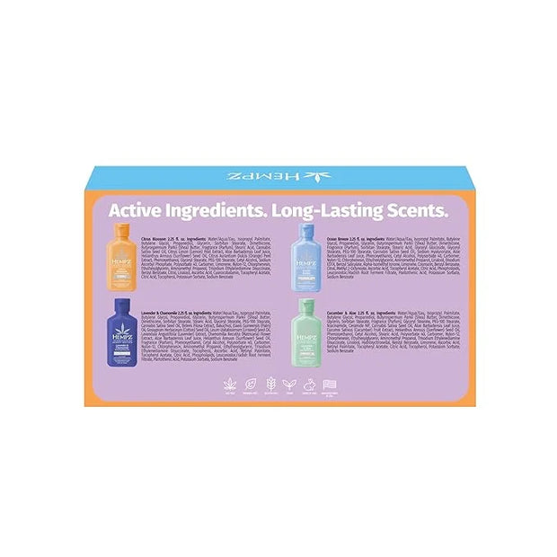 Hempz Mini Lotion Kit, Beauty Actives, 4-Pack Body Moisturizer, Travel Essentials, 2.25 oz - Product Image