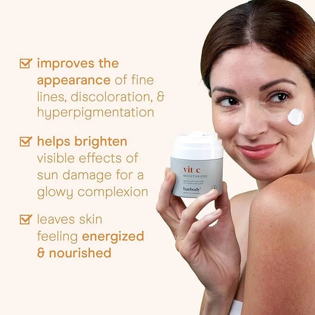 Baebody Made in USA Vitamin C Face Moisturizer - Brightening Vitamin C Cream Moisturizer with Jojoba Oil - Anti Aging and ...
