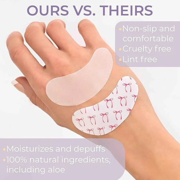 50 Pairs Under Eye Gel Pads for Lash Extensions, Lash Lifts, Aloe Vera Hydrogel Eye Patch (bow) - Product Image