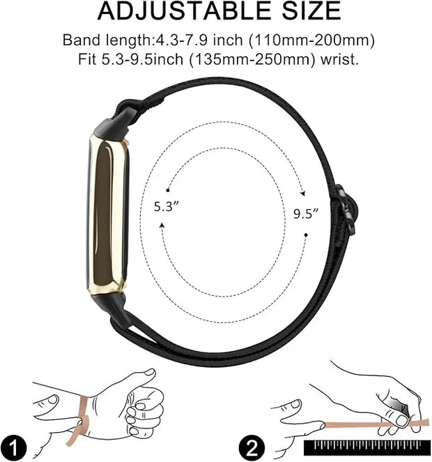 2 Pack Adjustable Elastic Bands for Fitbit Luxe Bands - Product Image