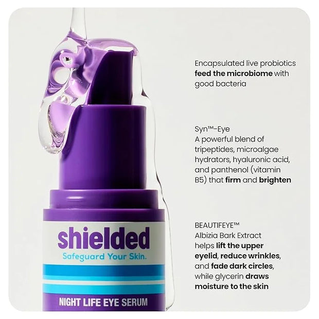 Beauty Night Life Eye Serum Live Probiotic + Hyaluronic Acid Hydrating Skin-Nourishing Overnight Serum Treatment for Dry S...