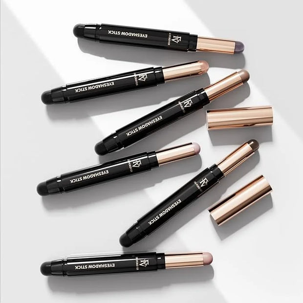 FV Long Lasting Cream Eyeshadow Stick, Waterproof & High Pigmented Eye Shadow Sticks Duo with Blending Sponge, Crease-Proo...