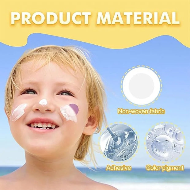 48Pcs White UV Stickers for Sunscreen,Sun Cream Stickers to Reapply,Waterproof UV Detection Stickers,UV Detection Reminder...